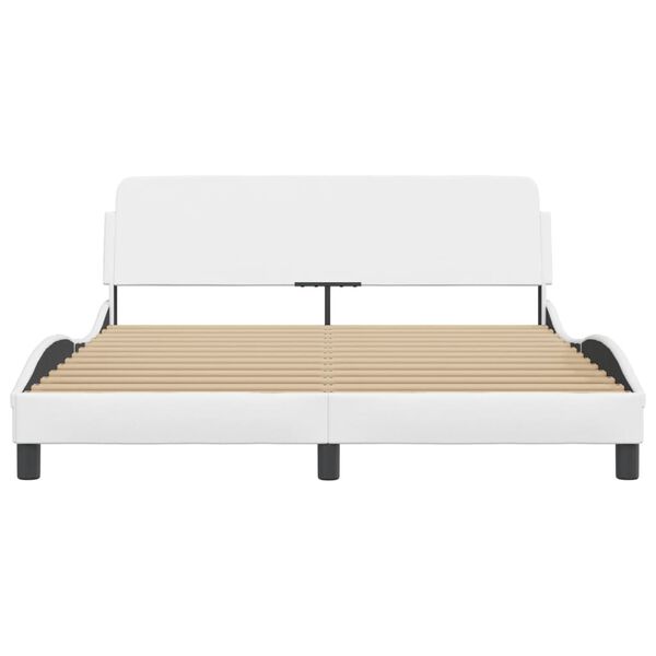 vidaXL Bed Frame "Dover" White 152x203 cm Queen Faux Leather