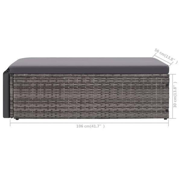 vidaXL 2 Piece Garden Lounge Set with Cushions Poly Rattan Grey