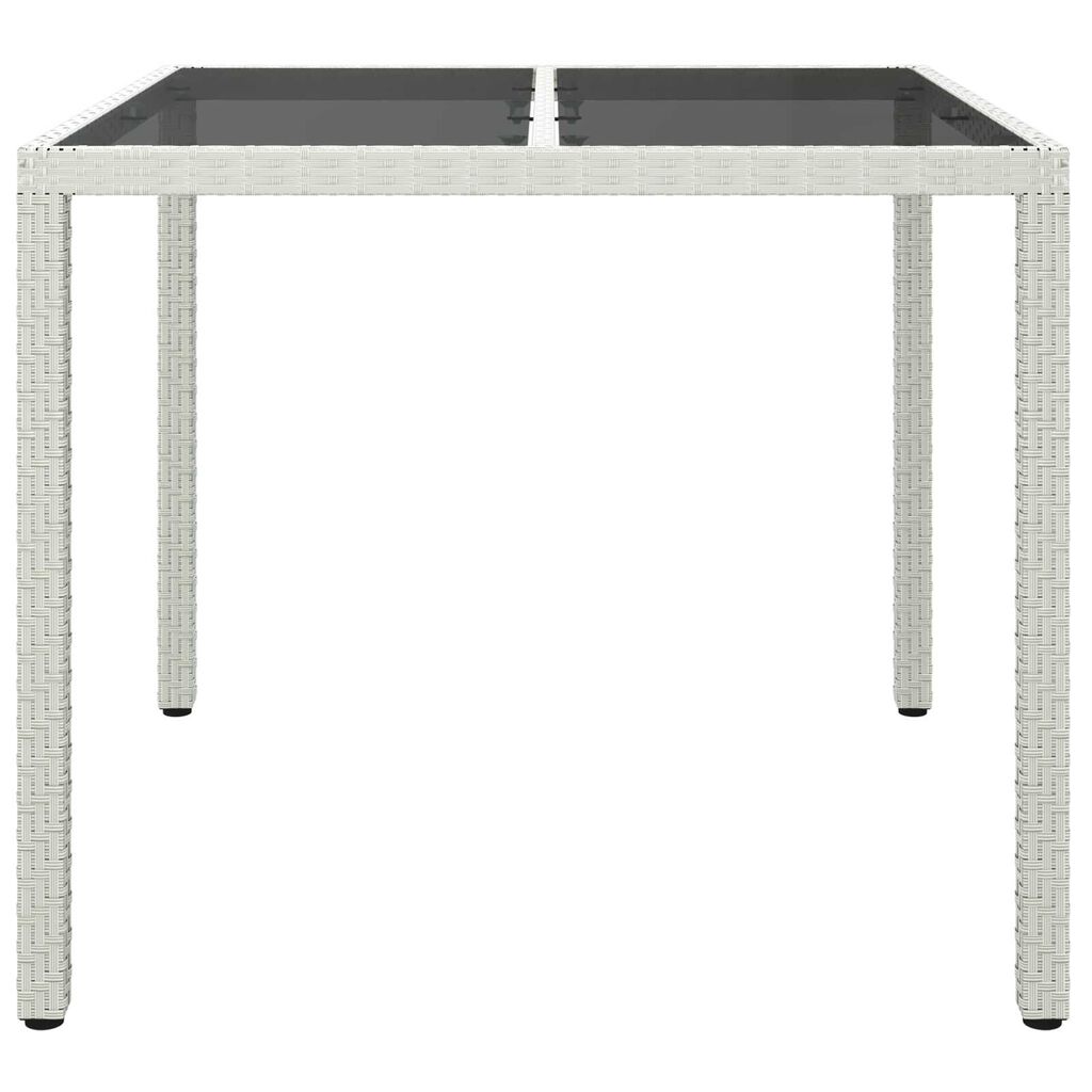 vidaXL Garden Dining Table White 90x90x75 cm Poly Rattan