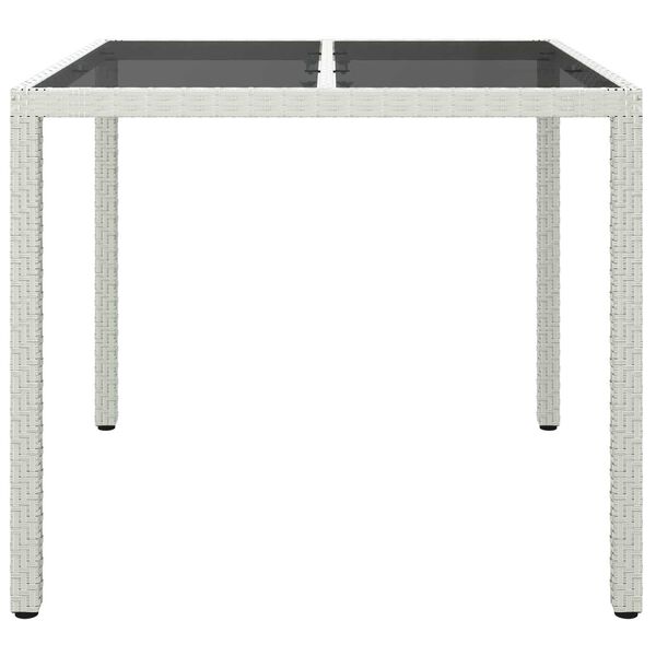 vidaXL Garden Dining Table White 90x90x75 cm Poly Rattan