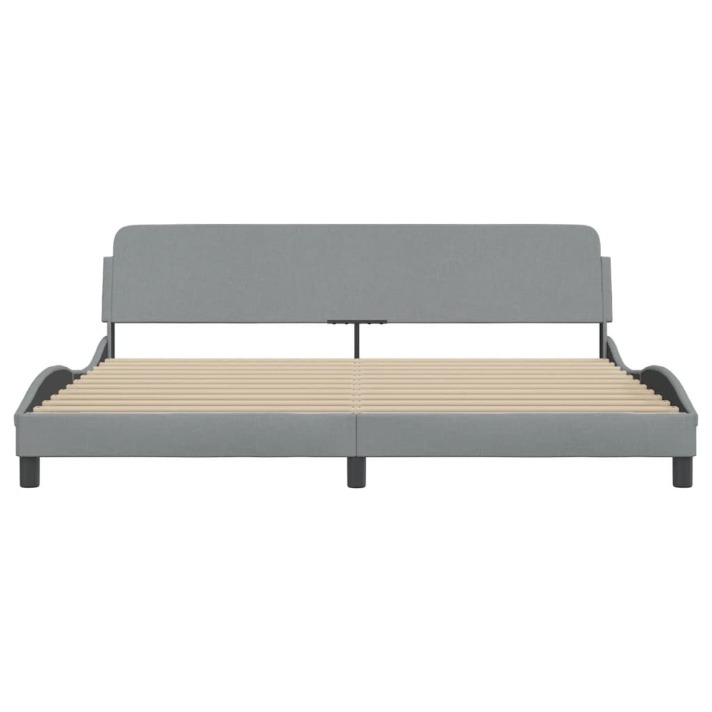 vidaXL Bed Frame without Mattress Light Grey 193x203 cm Fabric