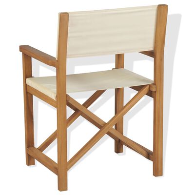 vidaXL Folding Director's Chair Solid Teak Wood