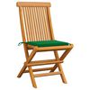 vidaXL Garden Chairs with Green Cushions 8 pcs Solid Teak Wood