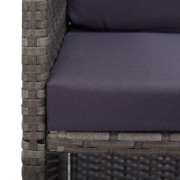 vidaXL 9 Piece Outdoor Dining Set Poly Rattan and Acacia Wood Anthracite