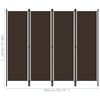 vidaXL 4-Panel Room Divider Brown 200x180 cm