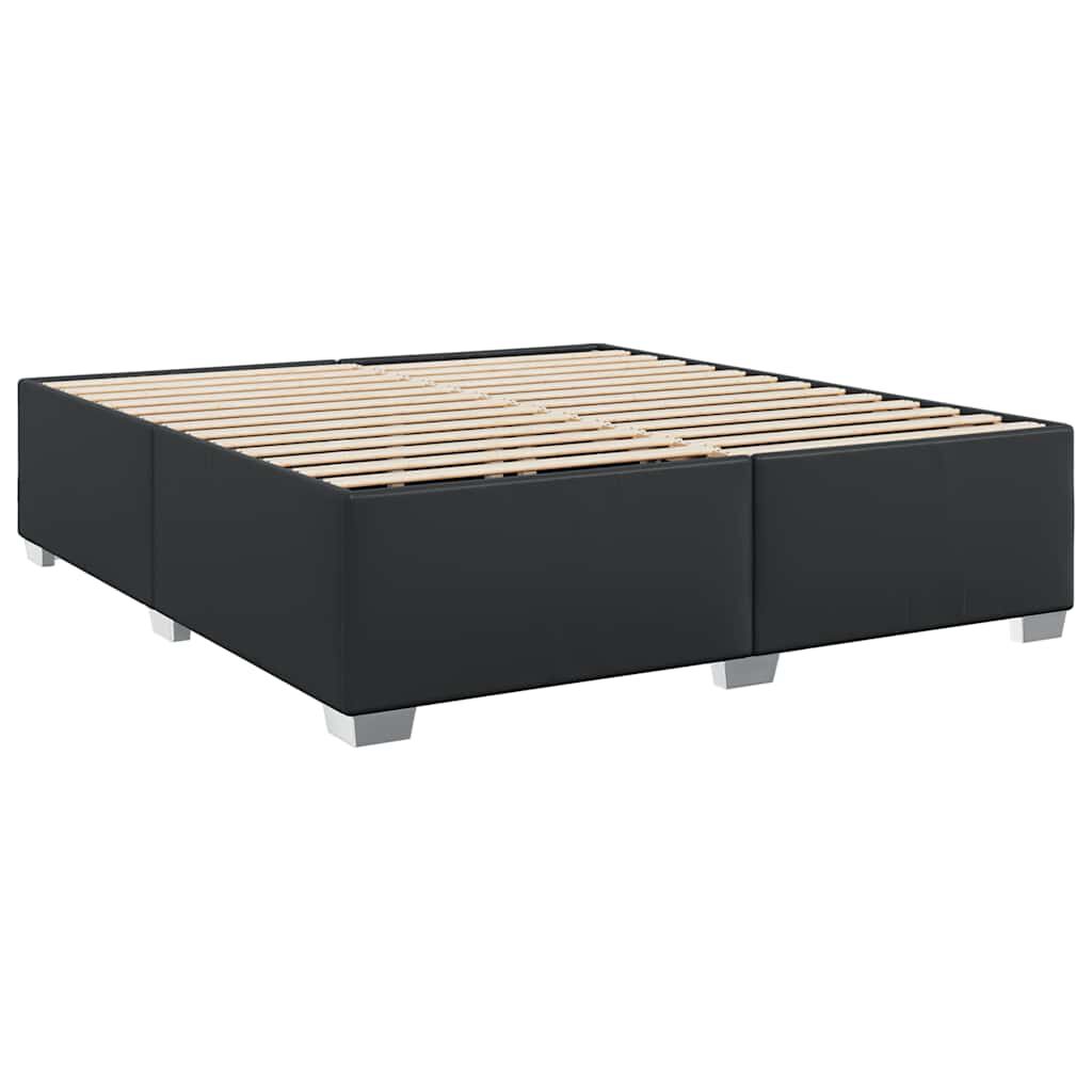 vidaXL Bed Frame without Mattress Black California King Faux Leather