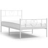 vidaXL Metal Bed Frame without Mattress with Footboard White 100x190cm