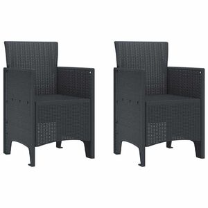 vidaXL Garden Chair 2 pcs Anthracite 53 x 49 x 85 cm PP