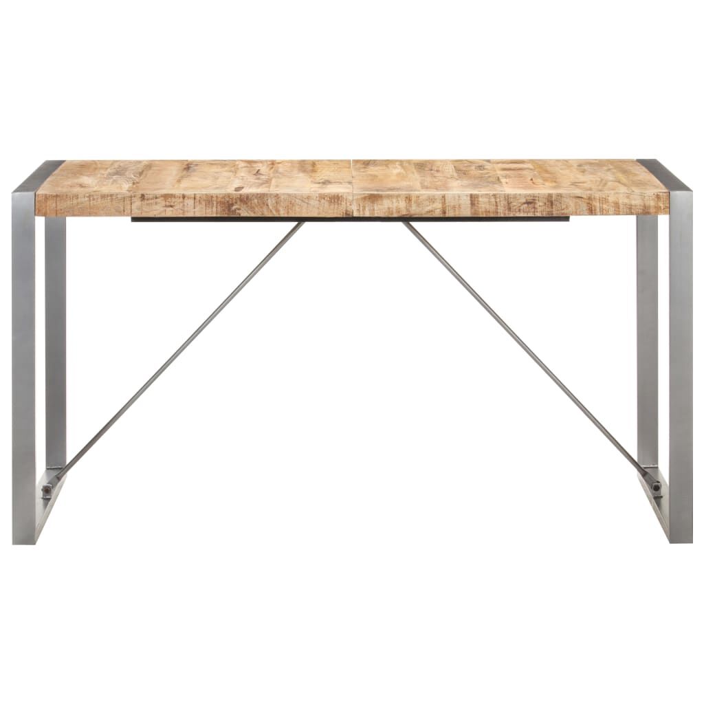 vidaXL Dining Table 140x70x75 cm Solid Rough Mango Wood
