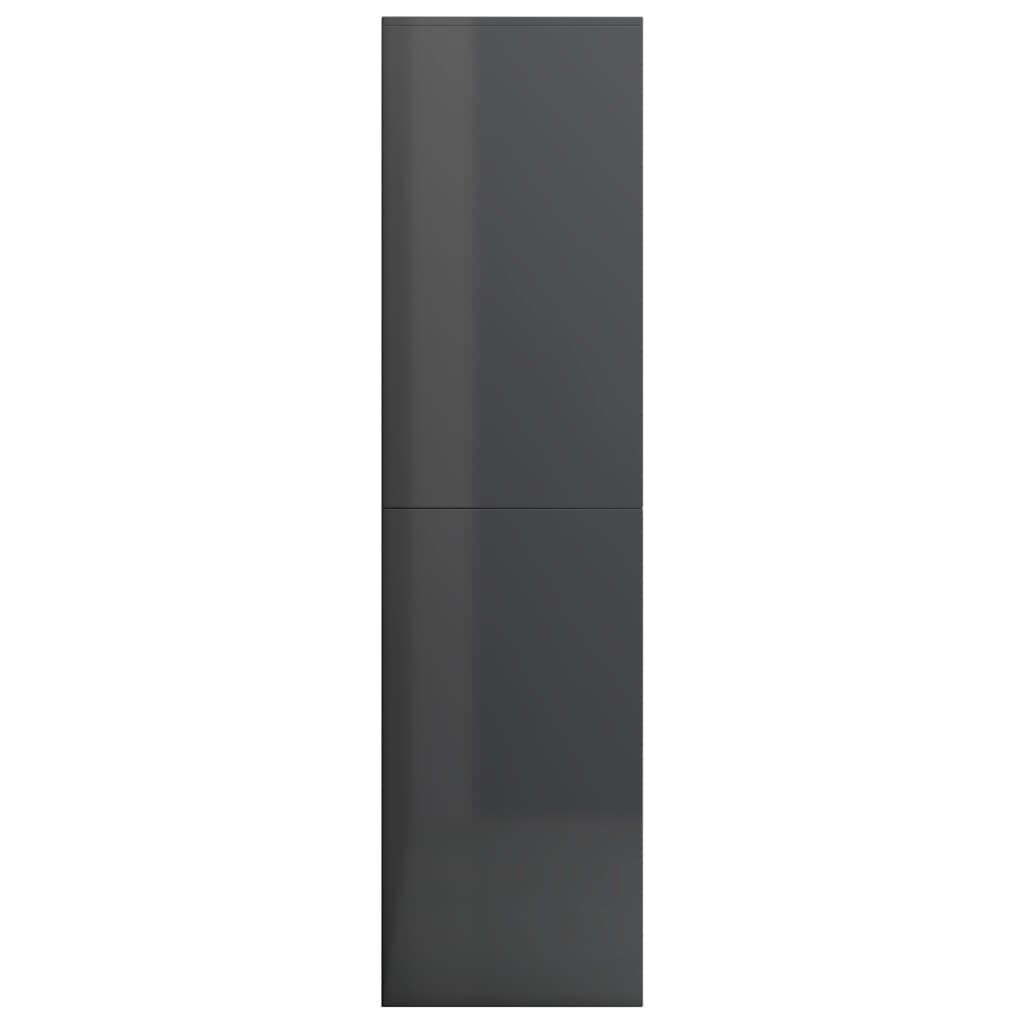 vidaXL Book Cabinet/Room Divider High Gloss Grey 155x24x160 cm Engineered Wood