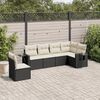 vidaXL 6 Piece Garden Sofa Set with Cushions Black Poly Rattan