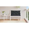 vidaXL Garden Bench Cushions 2pcs Black Check Pattern 100x50x7cm Fabric