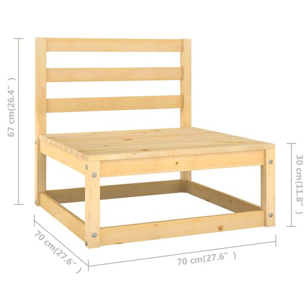 vidaXL 6 Piece Garden Lounge Set with Cushions Solid Pinewood