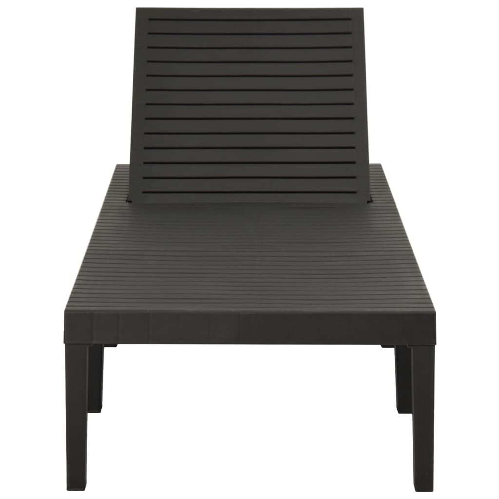 vidaXL Sun Lounger Plastic Anthracite