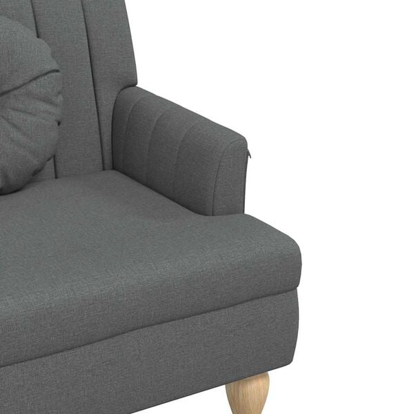 vidaXL Bench with Cushions Dark Grey 113x64.5x75.5 cm Fabric