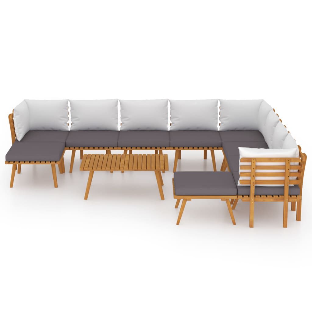 vidaXL 11 Piece Garden Lounge Set with Cushions Solid Wood Acacia