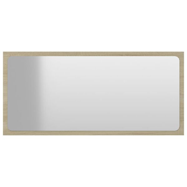 vidaXL Bathroom Mirror Sonoma Oak 80x1.5x37 cm Engineered Wood