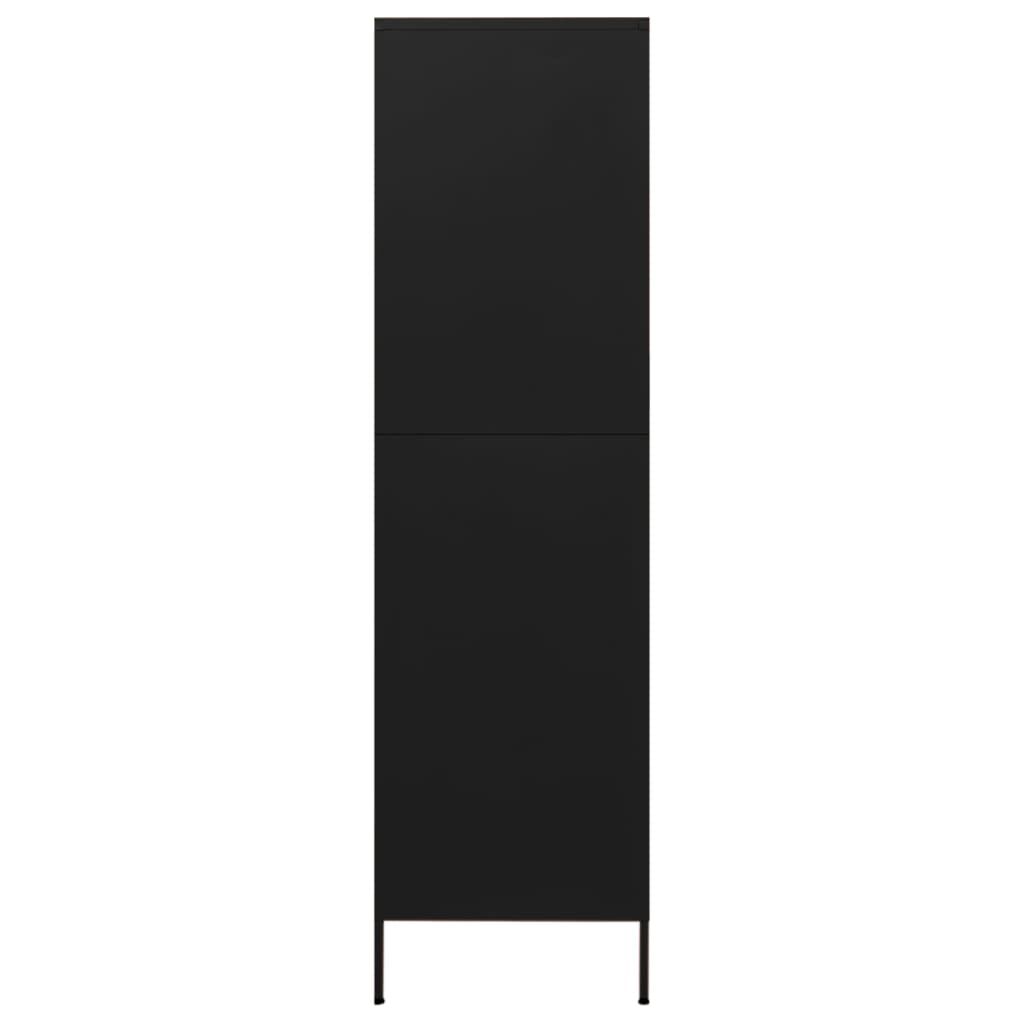 vidaXL Wardrobe Black 90x50x180 cm Steel