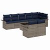 vidaXL 9 Piece Garden Sofa Set with Cushions Grey Poly Rattan