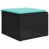 vidaXL 7 Piece Garden Sofa Set with Cushions Black Poly Rattan
