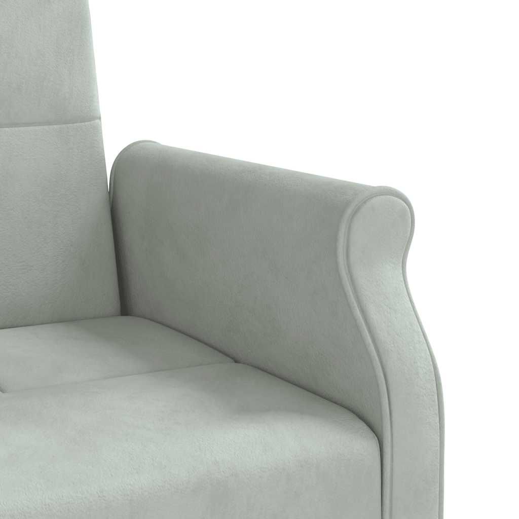 vidaXL Sofa Bed with Cushions Light Grey Velvet