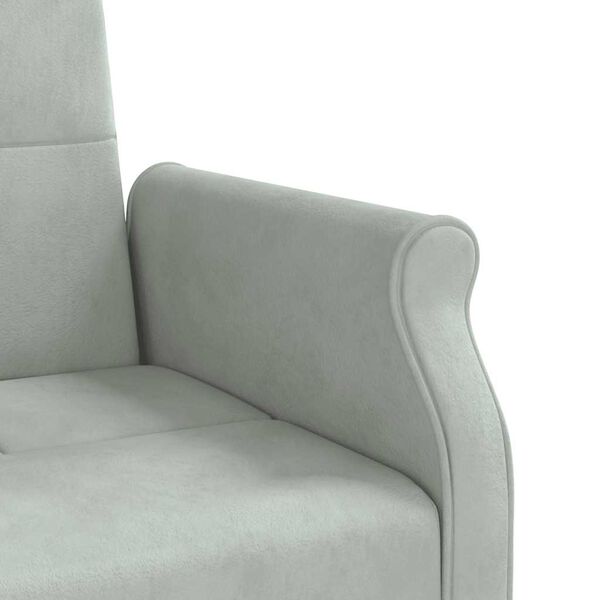 vidaXL Sofa Bed with Cushions Light Grey Velvet