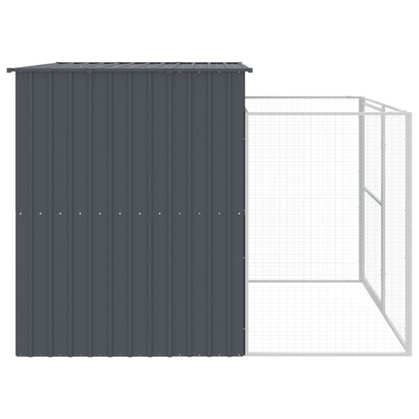 vidaXL Dog House with Run Anthracite 214x253x181 cm Galvanised Steel