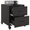 vidaXL Bedside Cabinets 2 pcs Black 36x39x43.5 cm Steel