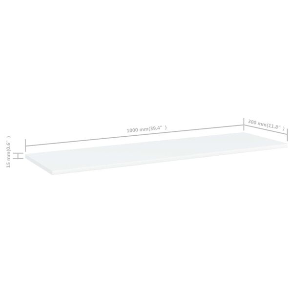 vidaXL Bookshelf Boards 8 pcs White 100x30x1.5 cm Engineered Wood