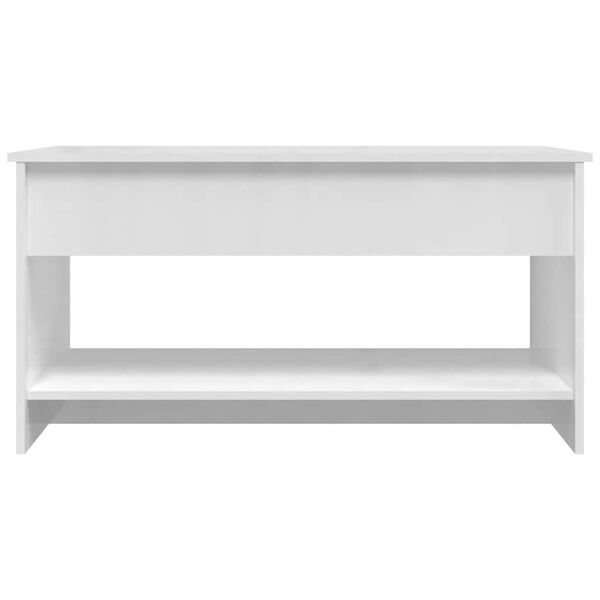 vidaXL Coffee Table High Gloss White 102x50x52,5 cm Engineered Wood