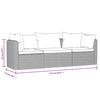 vidaXL 3 Piece Garden Sofa Set with Cushions Poly Rattan Black