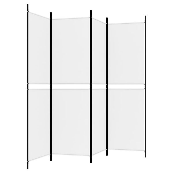 vidaXL 4-Panel Room Divider White 200x180 cm Fabric
