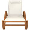 vidaXL Sun Lounger with Pillow White Textilene and Solid Wood Poplar