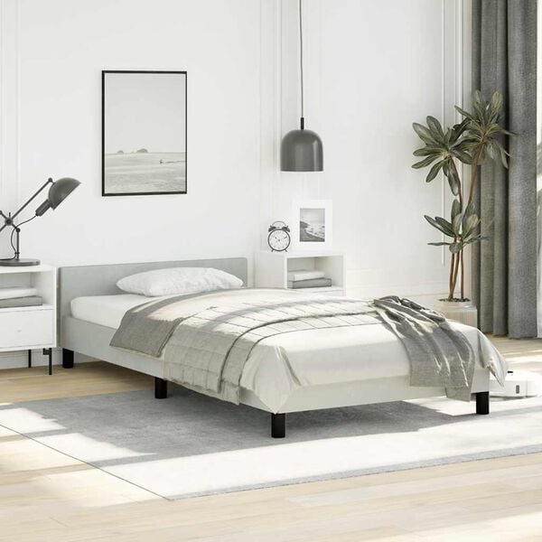 vidaXL Bed Frame without Mattress Light Grey 100x203 cm Velvet