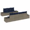 vidaXL Sofa Set with Cushion 8 pcs Grey Poly Rattan