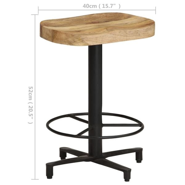 vidaXL Bar Stools 2 pcs 52 cm Solid Mango Wood