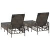 vidaXL Sun lounger Reclining 2 pcs Grey 35 x 35 x 32cm Poly Rattan