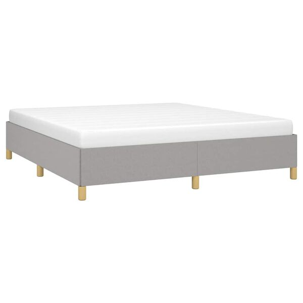 vidaXL Bed Frame without Mattress Light Grey 193x203 cm King Fabric