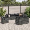 vidaXL 8 Piece Garden Lounge Set with Cushions Grey Poly Rattan