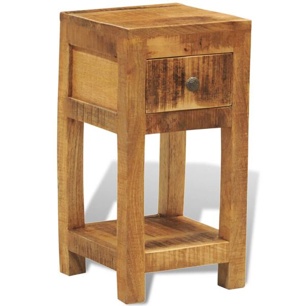 vidaXL Nightstand with 1 Drawer Solid Mango Wood