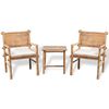 vidaXL 3 Piece Bistro Set with Cushions Bamboo