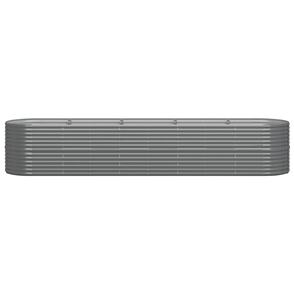 vidaXL Garden Raised Bed Powder-coated Steel 368x80x68 cm Grey