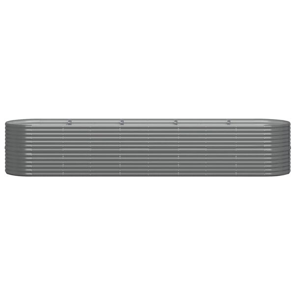 vidaXL Garden Raised Bed Powder-coated Steel 368x80x68 cm Grey