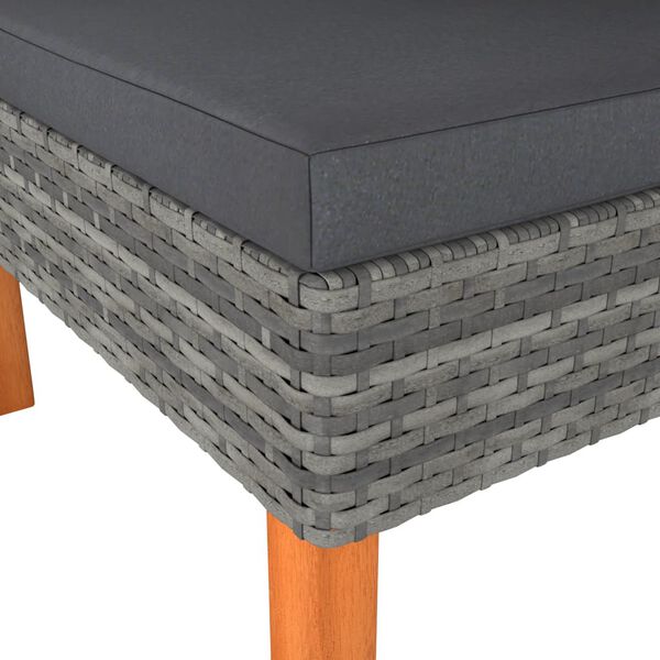 vidaXL Corner Sofas 2 pcs Poly Rattan and Solid Eucalyptus Wood