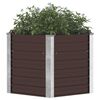 vidaXL Garden Raised Bed Brown 129x129x77 cm Galvanised Steel