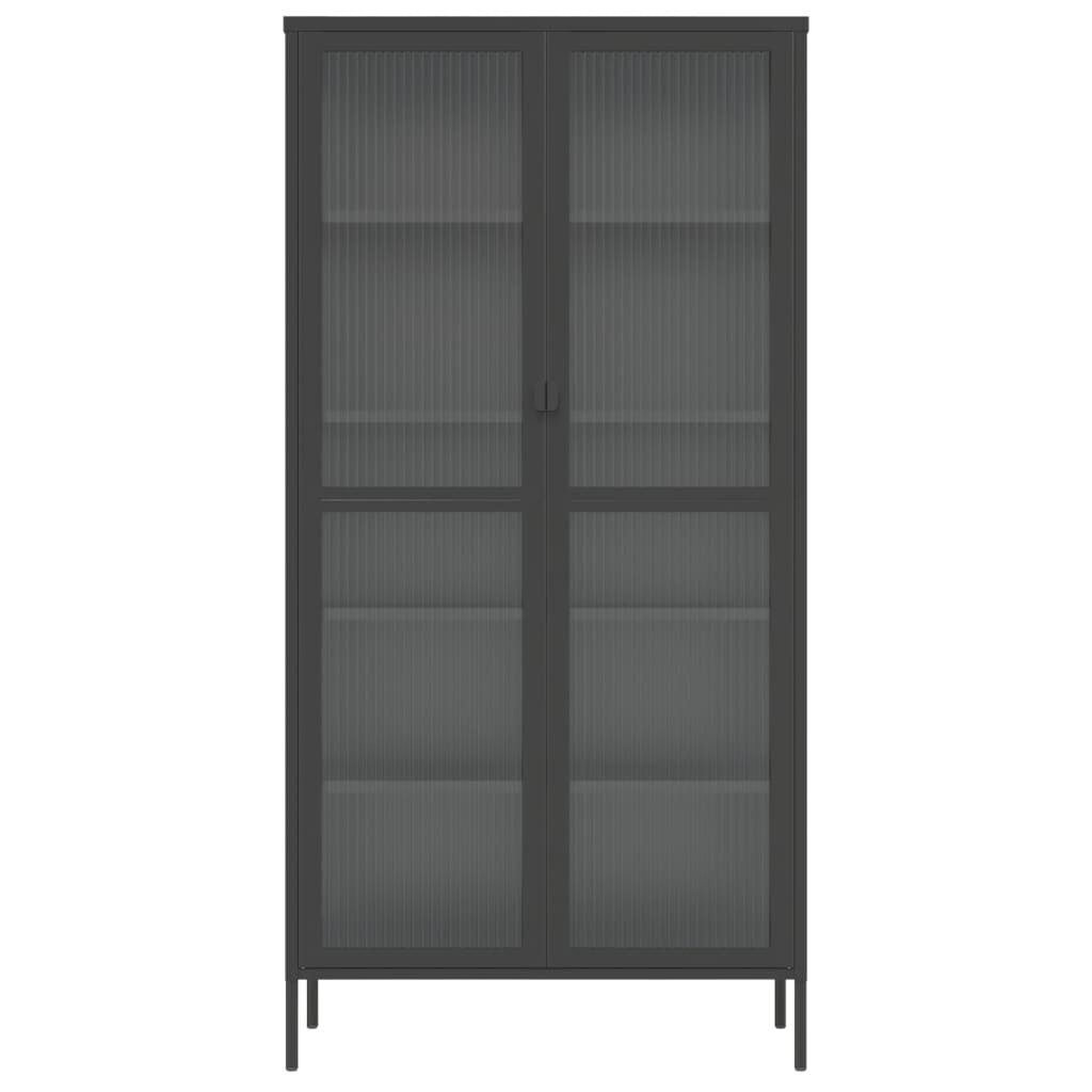 vidaXL Highboard Black 85x40x180 cm Glass and Steel