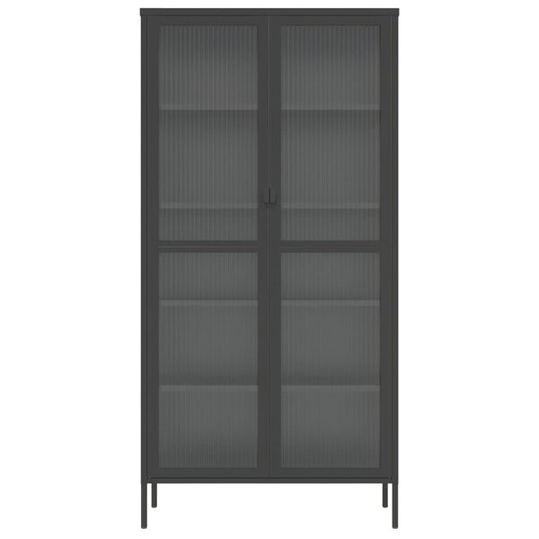 vidaXL Highboard Black 85x40x180 cm Glass and Steel