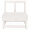 vidaXL Garden Middle Sofa White Solid Wood Pine