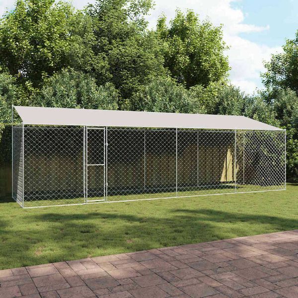 Dog Cage Silver 800 x 200 x 256 cm Galvanised Steel