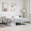 vidaXL Metal Bed Frame without Mattress with Footboard White 193x203cm